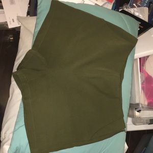 High waisted olive green shorts